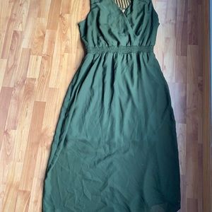 Women’s olive green, sleeveless Maxi dress